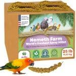 Nemeth Farms- GMO-Free Sun Dried Spray Millet | (No Stems Only Edible Tops) The Original Bird Treat and Supplement for All Pet Birds Parakeets, Cockatiels, Lovebirds and Finches 25lbs
