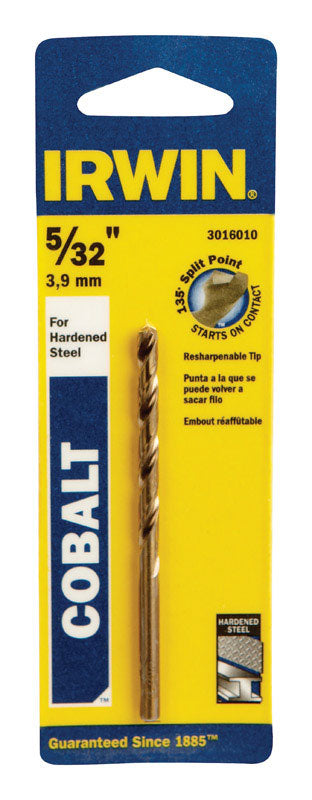 IRWIN 5/32 in. X 3-1/8 in. L Cobalt Alloy Steel Drill Bit Straight Shank 3016010 1 pc