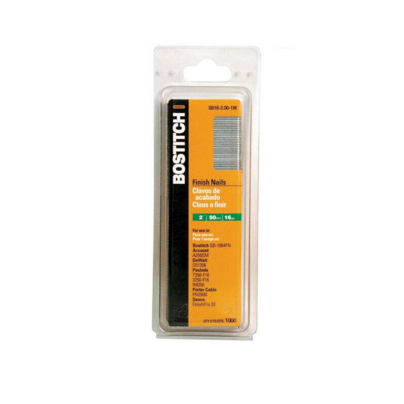 Bostitch 1-1/4 in. L X 16 Ga. Straight Strip Coated Finish Nails SB16-1.25-1M 1000 pk