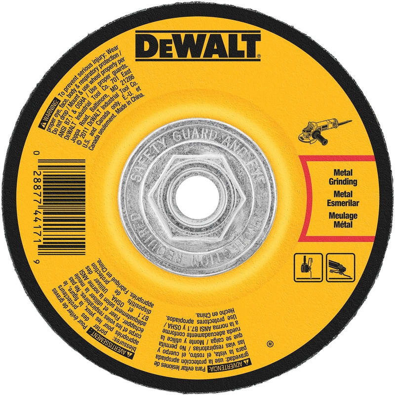 DeWalt 4-1/2 in. D X 5/8 in. X 1/4 in. thick Metal Grinding Wheel DW4542 1 pc