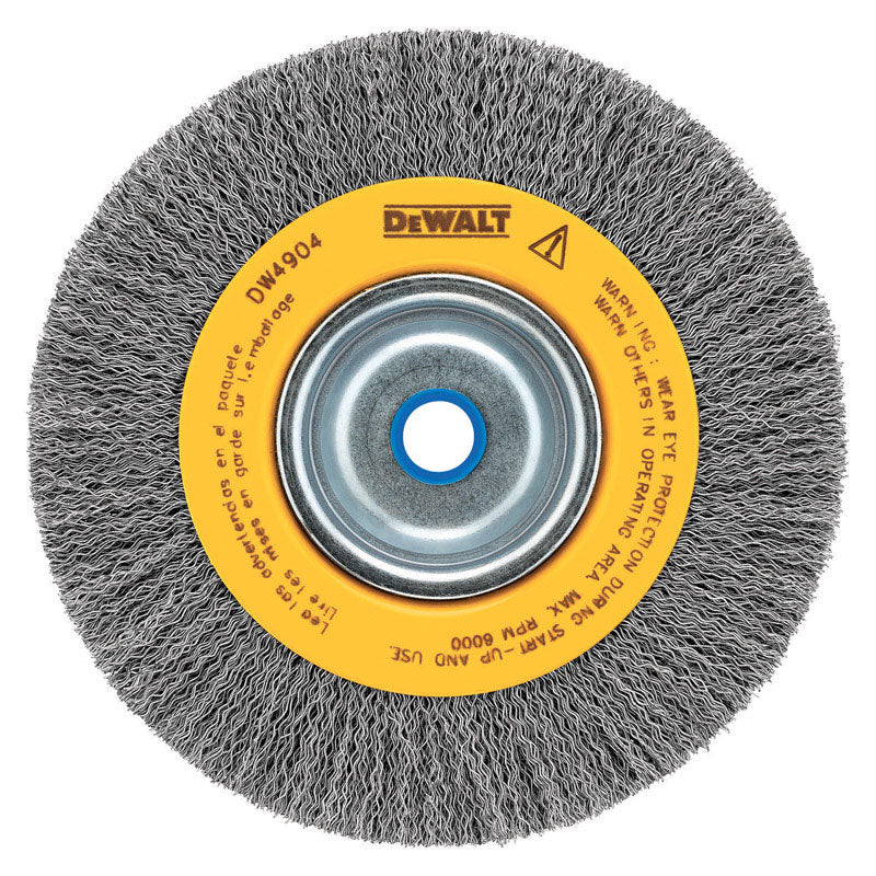 DeWalt 6 in. Fine Crimped/Knotted Wire Wheel Brush Carbon Steel 6000 rpm DW4904 1 pc