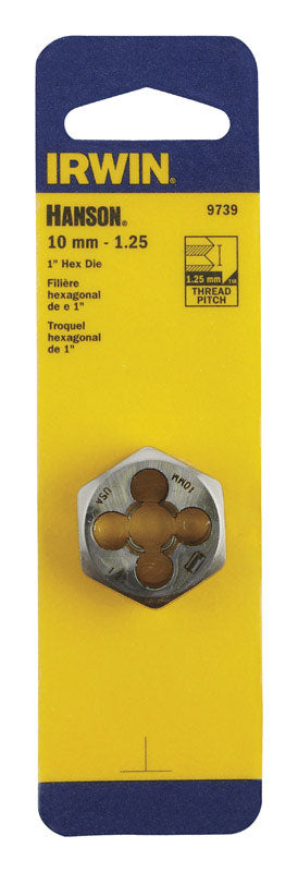 Irwin Hanson Metric 10 - 1.25 mm Hexagon Die 9739