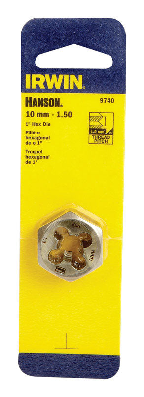 Irwin Hanson Metric 10 - 1.50 mm Hexagon Die 9740
