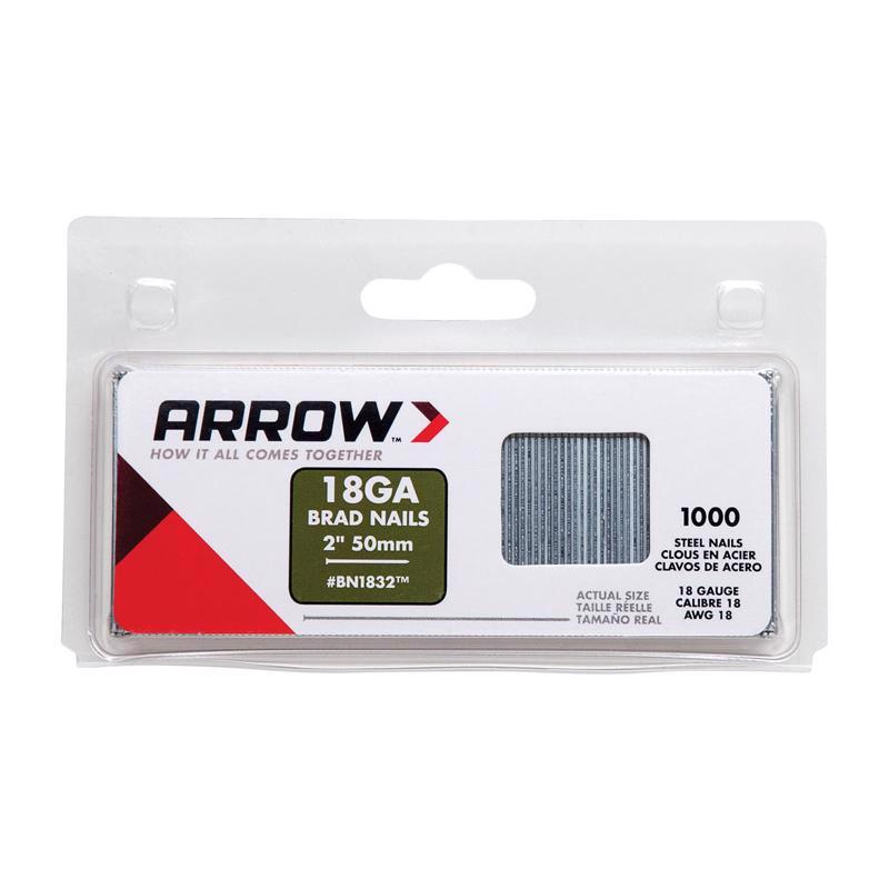 Arrow 2 in. L X 18 Ga. Straight Strip Galvanized Brad Nails 1,000 pk BN1832CS