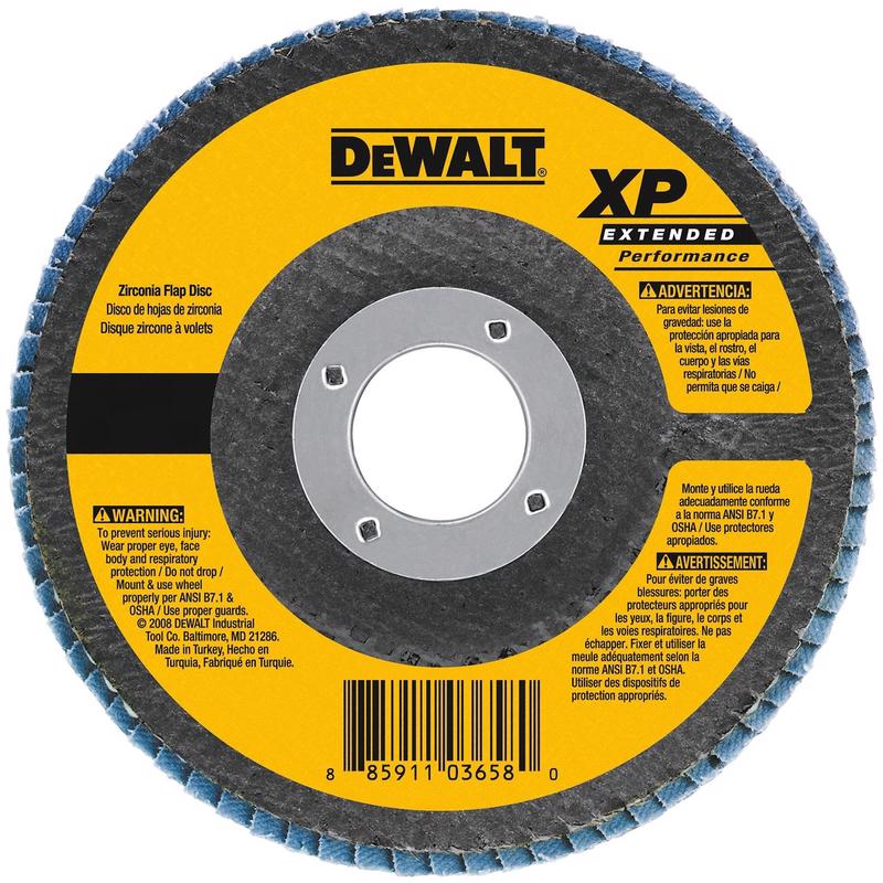 DEWALT XP 4-1/2 in. D X 7/8 in. Zirconia Aluminum Oxide Flap Disc 80 Grit DW8252 1 pc