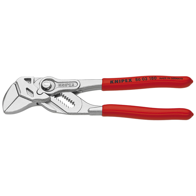 Knipex 7-1/4 in. Chrome Vanadium Steel Smooth Jaw Pliers Wrench 86 03 180 SBA