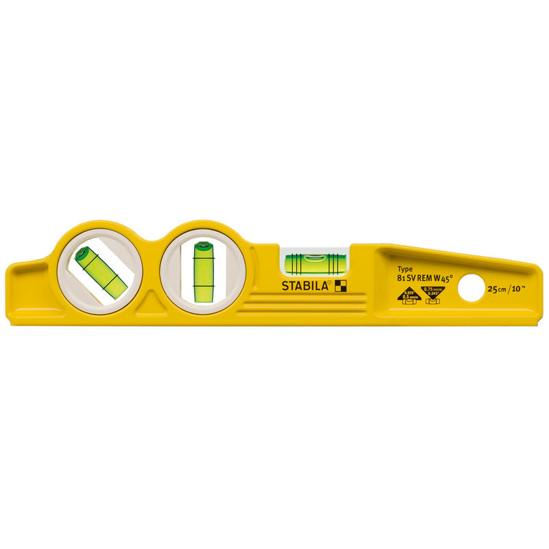STABILA 10 in. Aluminum Magnetic Type 81 SMW45 Torpedo Level 3 vial 25245