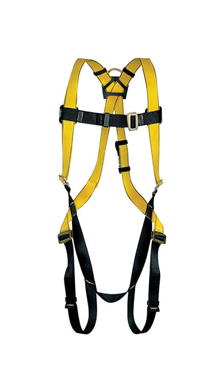 Safety Works Unisex Polyester Adjustable Safety Harness 400 lb. cap. Yellow 10096481 1 pc