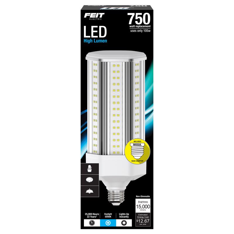 Feit Cylinder E26 (Medium) LED Bulb Natural Light 750 Watt Equivalence C15000/5K/LED 1 pk