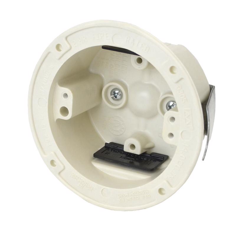 Allied Moulded Old Work 14 cu in Round Fiberglass Ceiling Box Off White R9305-SK