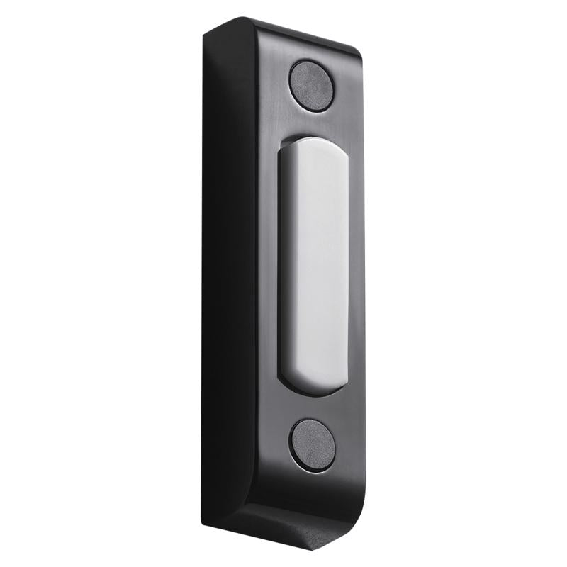 Heath Zenith Black Metal/Plastic Wired Pushbutton Doorbell 18000216