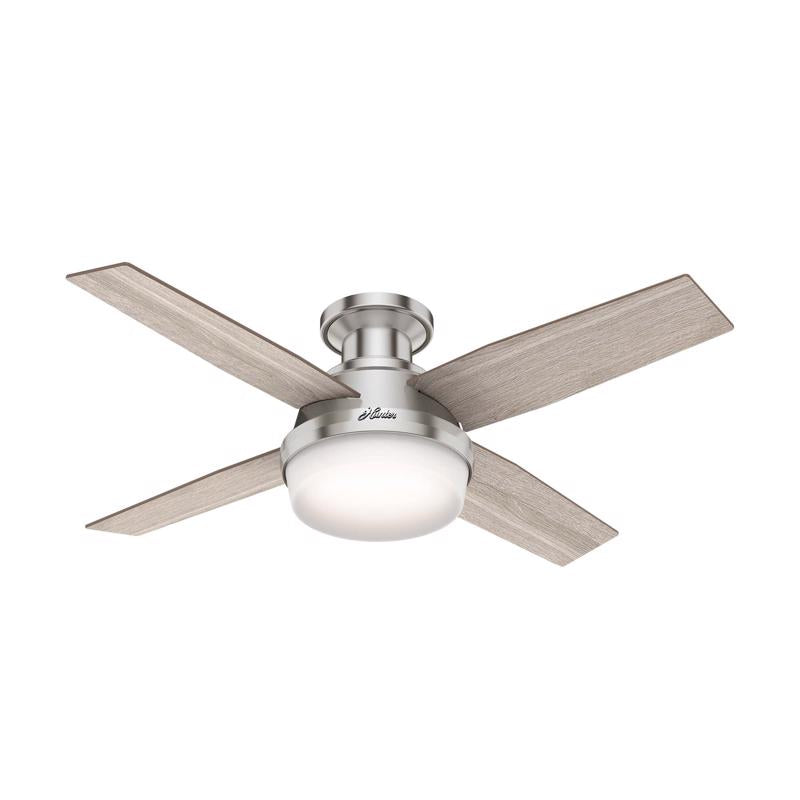 Hunter Dempsey 44 in. Brushed Nickel Silver LED Indoor Ceiling Fan 50282