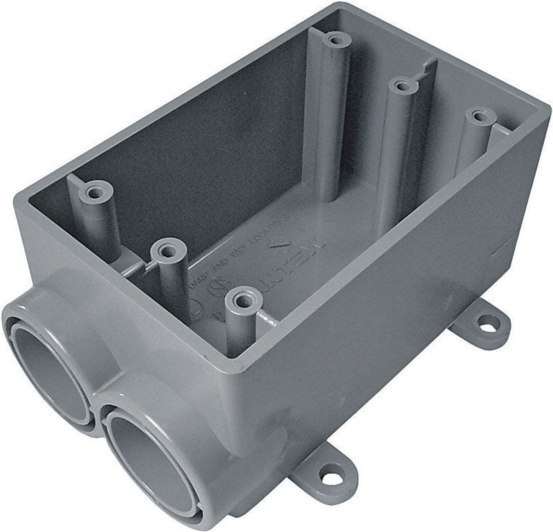 Cantex New Work 19 cu in Rectangle PVC 1 gang Outlet Box Gray 5133542U