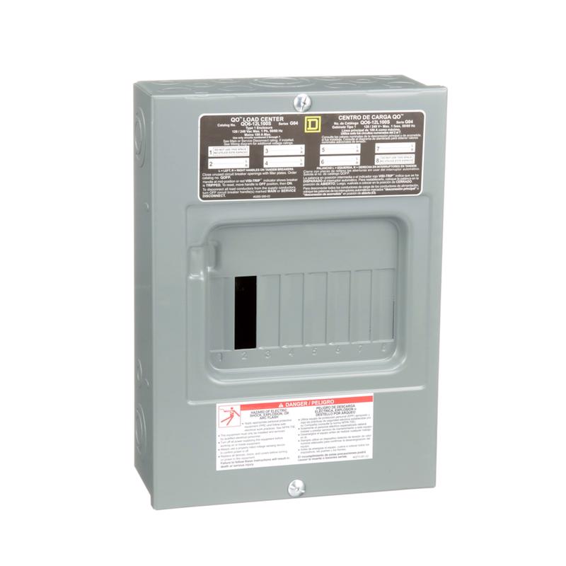 Square D QO 100 amps 120/240 V 6 space 12 circuits Combination Mount Main Lug Load Center QO612L100SCP