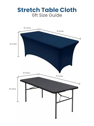 Spandex Table Cloth 2 Pack [6FT (2 Count)