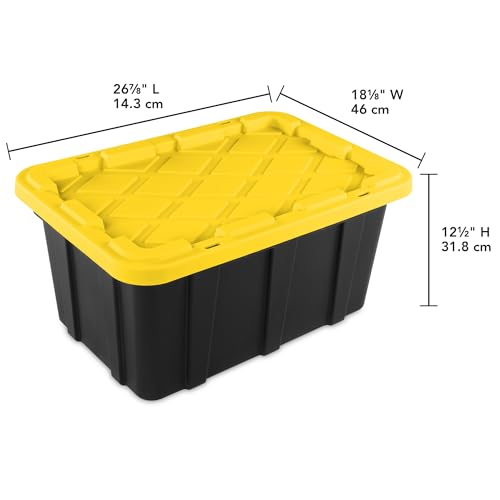 Industrial Storage Tote with Lids for Garage (6 Count)