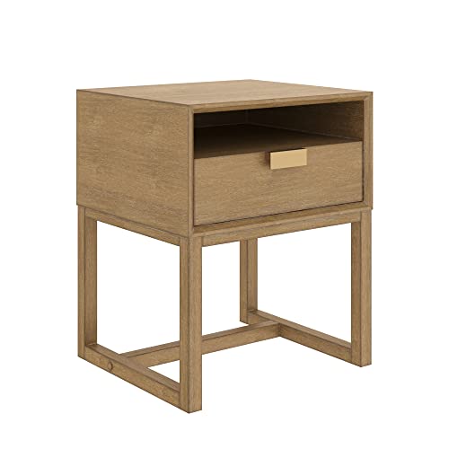 Luke Modern Nightstand Side Accent or End Table with Storage Drawer