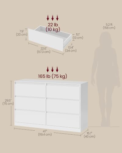 Modern 6 Drawer Dresser