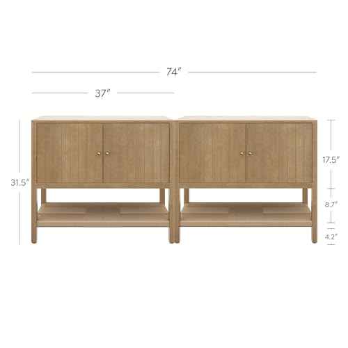 Meads Mid Century Modern Cabinet or TV Stand with Doors (2 Count)