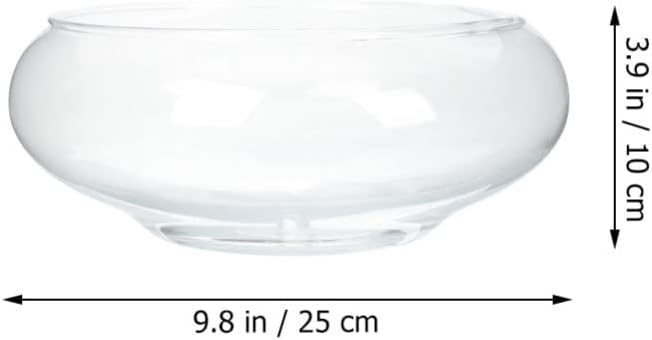 Glass Fish Bowl Clear Desktop Aquarium for Small Fish Hydroponic Plants for Home Office Decoration