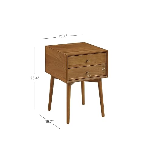 Harper Modern Nightstand Side Accent or End Table with Storage Drawer (2 Count)