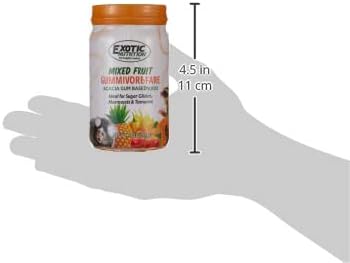 Gummivore-Fare - Mixed Fruit Flavor - Healthy All Natural Native Food Treat Sugar Gliders, Marmosets, Tamarins, and other Gum-Feeding Mammals - 8 oz. Jar - Acacia Gum-Based Supplement