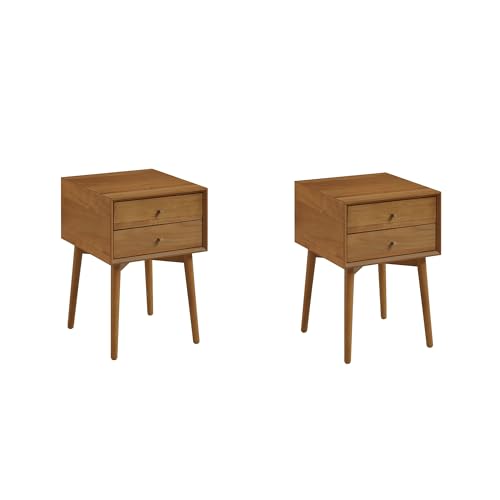 Harper Modern Nightstand Side Accent or End Table with Storage Drawer (2 Count)