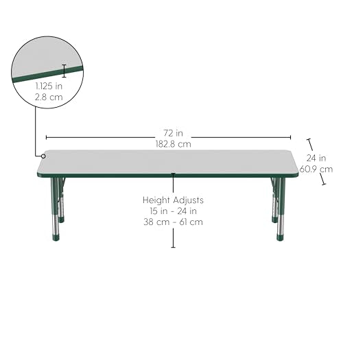FDP 24" x 72" Rectangle Table with Chunky Legs