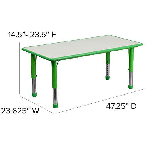 Green 47.25x23.5 Activity Table Set with 6 Chairs