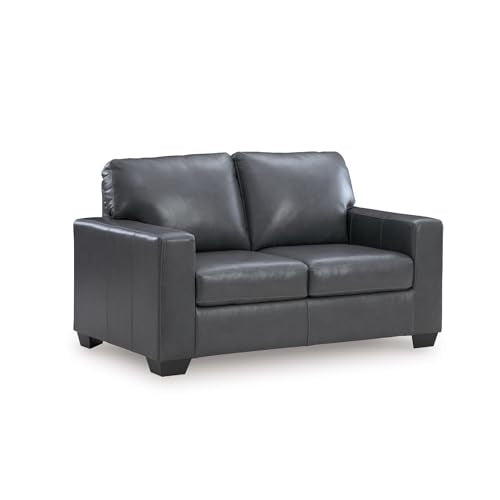 Blue Small Leather Loveseat with Faux Leather