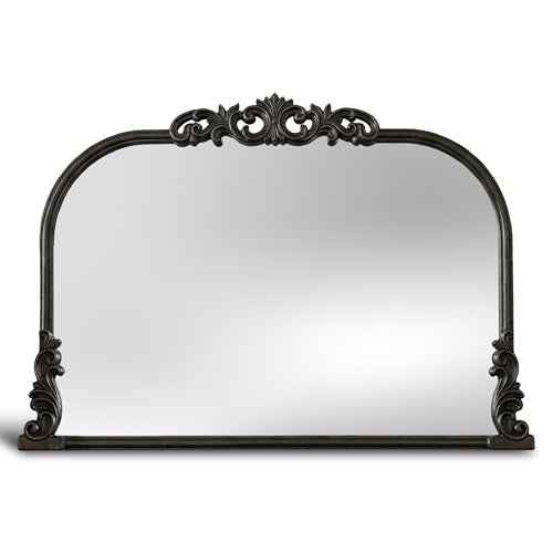 English Estate Carved Arch Wood Wall Mirror