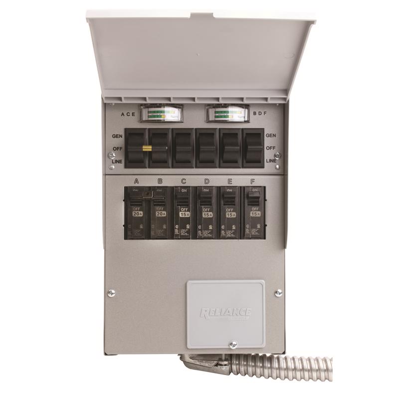 Reliance Controls Pro/Tran 2 30 amps 120/240 V 6 space 6 circuits Surface Mount Transfer Switch Kit 306CRK