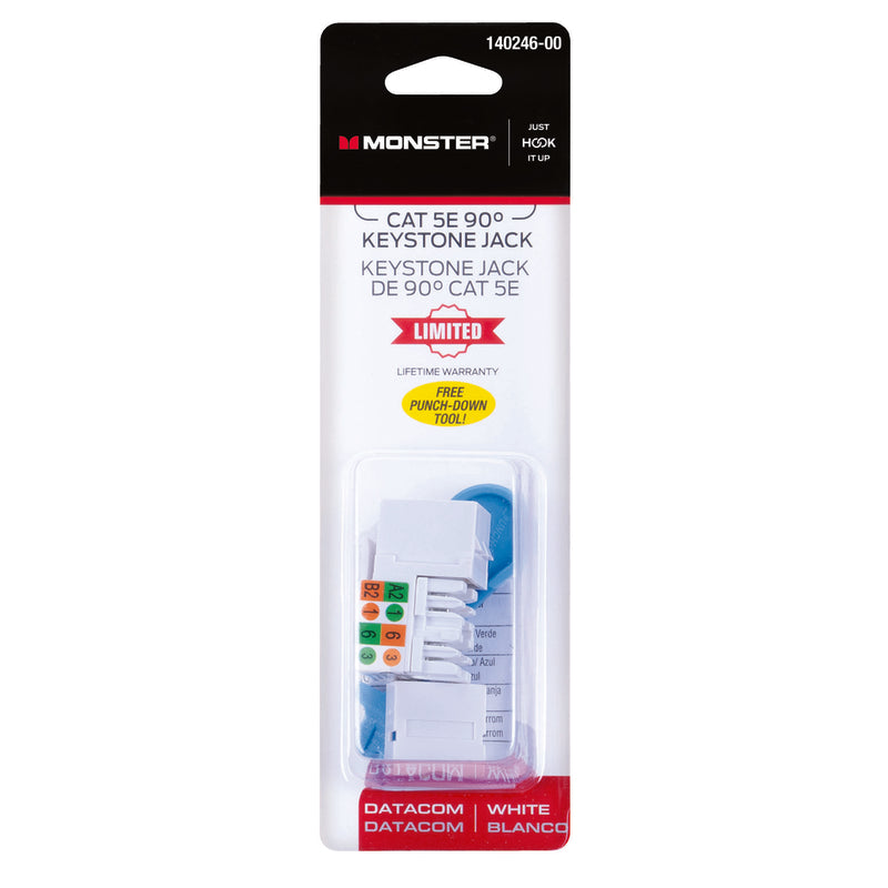 Monster Just Hook It Up Cat-5E Keystone Jack 350 MHz 140246-00 1 pk