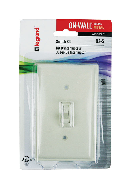 Legrand Rectangle Plastic 1 gang Switch Kit Ivory B2S