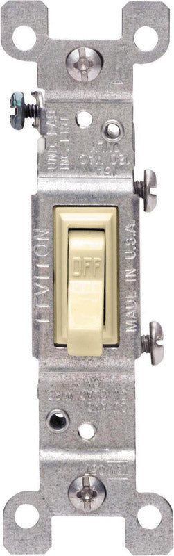 Leviton 15 amps Single Pole Toggle AC Quiet Switch Ivory 01451-2IM 10 pk