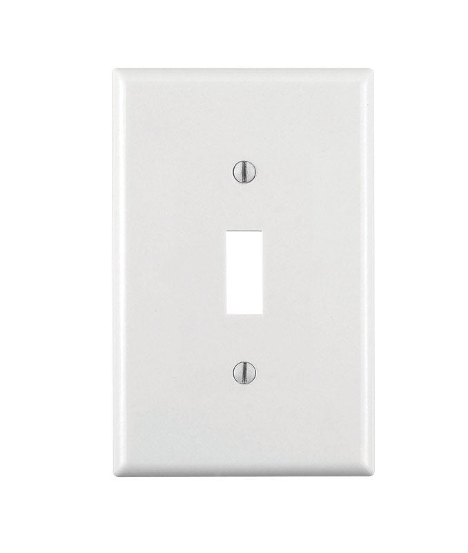 Leviton White 1 gang Thermoset Plastic Toggle Wall Plate 80501-00W 1 pk, Pack of 20