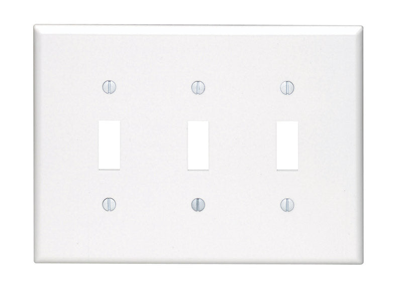 Leviton White 3 gang Plastic Toggle Wall Plate 80511-00W 1 pk