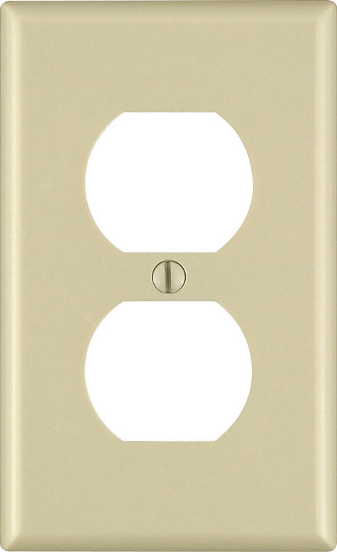 Leviton Ivory 1 gang Thermoset Plastic Duplex Wall Plate 86003-IMP 10 pk