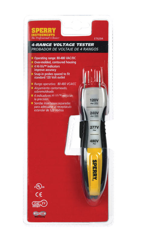 Sperry 80-480 V 4 Range Voltage Tester ET6204
