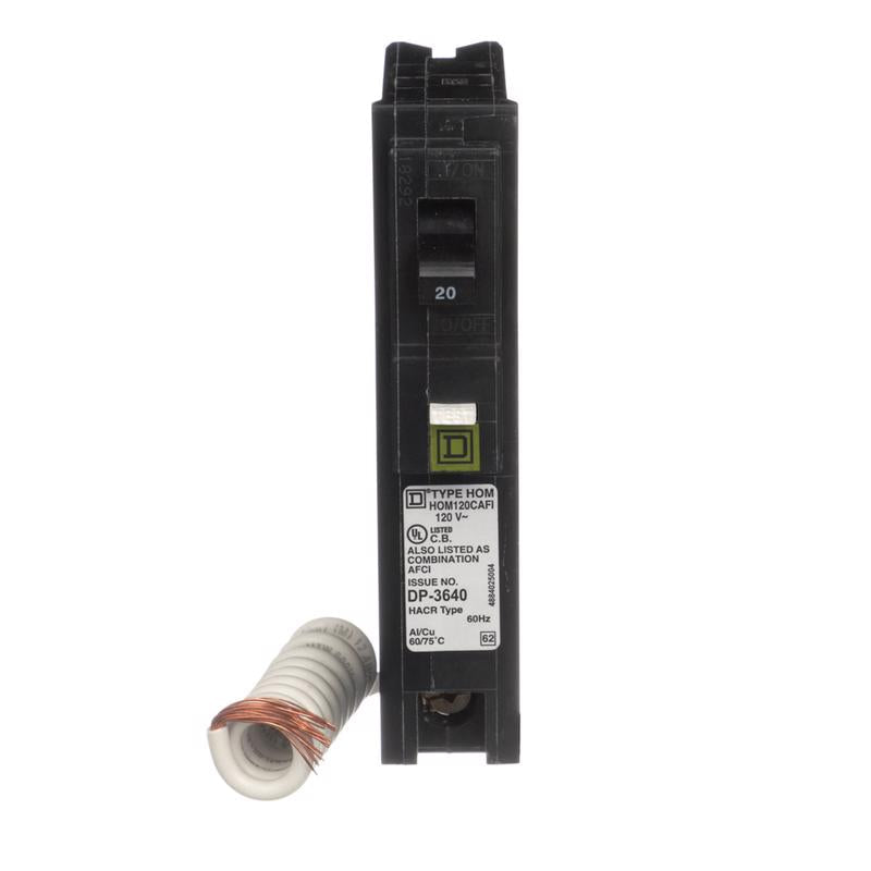 Square D HomeLine 20 amps Surge Single Pole Circuit Breaker HOM120CAFIC