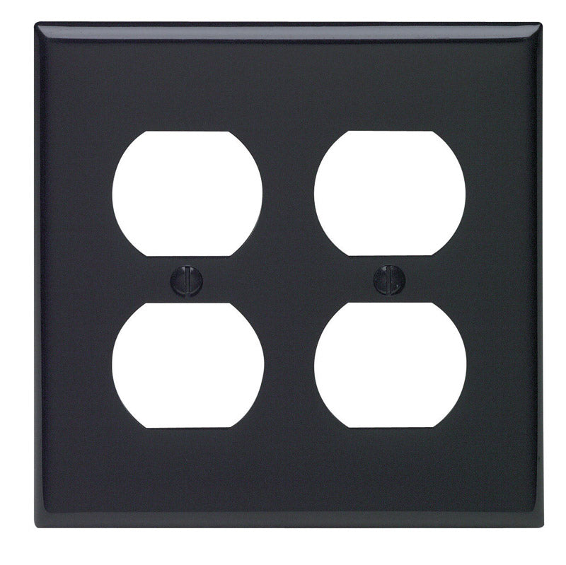 Leviton Black 2 gang Nylon Duplex Wall Plate 80716-00E 1 pk