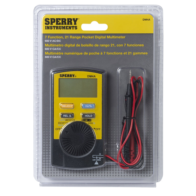 Sperry 200mV/2/20/200/1000 VAC/VDC V Digital Multimeter DM4A