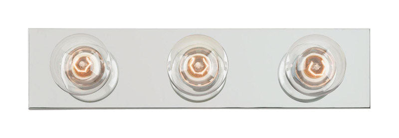 Westinghouse Silver 3 lights Incandescent Bathroom Bar Fixture Wall Mount 6640600