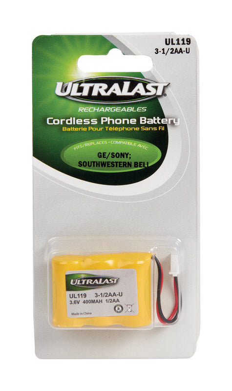 UltraLast Ni-Cad AA 3.6 V 0.4 mAh Cordless Phone Battery 3-1/2AA-U 1 pk