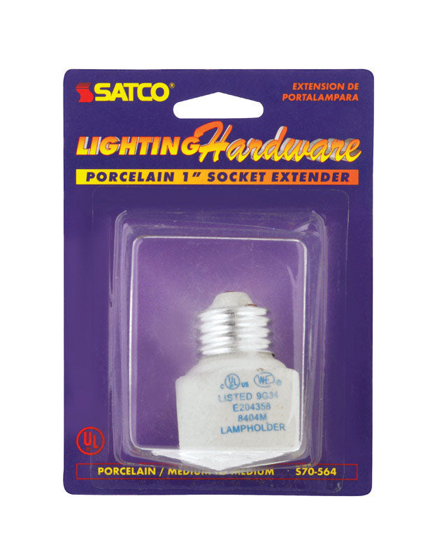 Satco Porcelain Medium Base Socket Extender 70564 1 pk