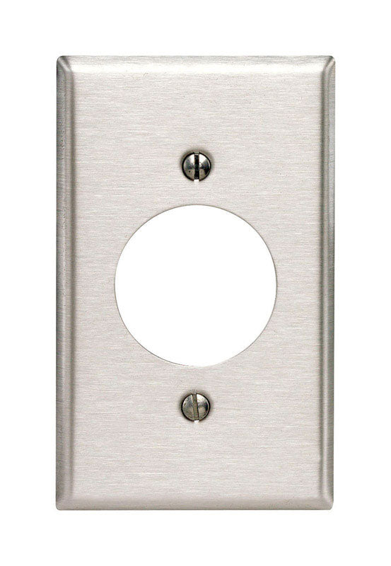 Leviton Commercial Smooth Silver 1 gang Stainless Steel Outlet Wall Plate 84020-040 1 pk
