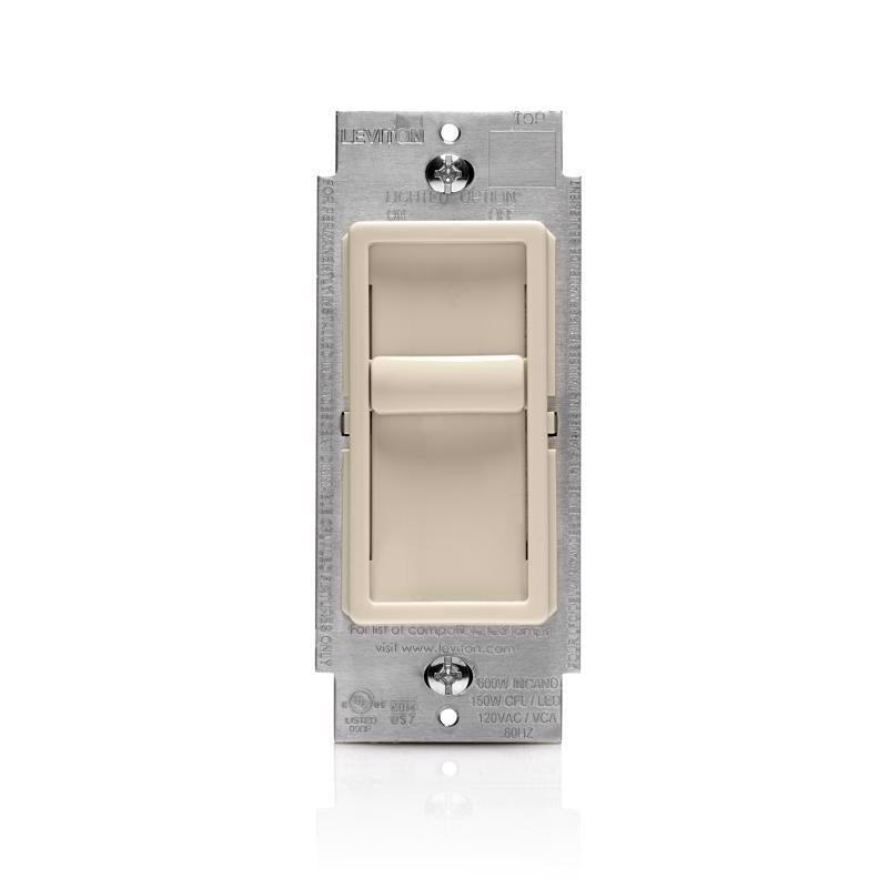 Leviton Decora SureSlide Light Almond 600 W Slide Dimmer Switch C28-06672-1LT 1 pk