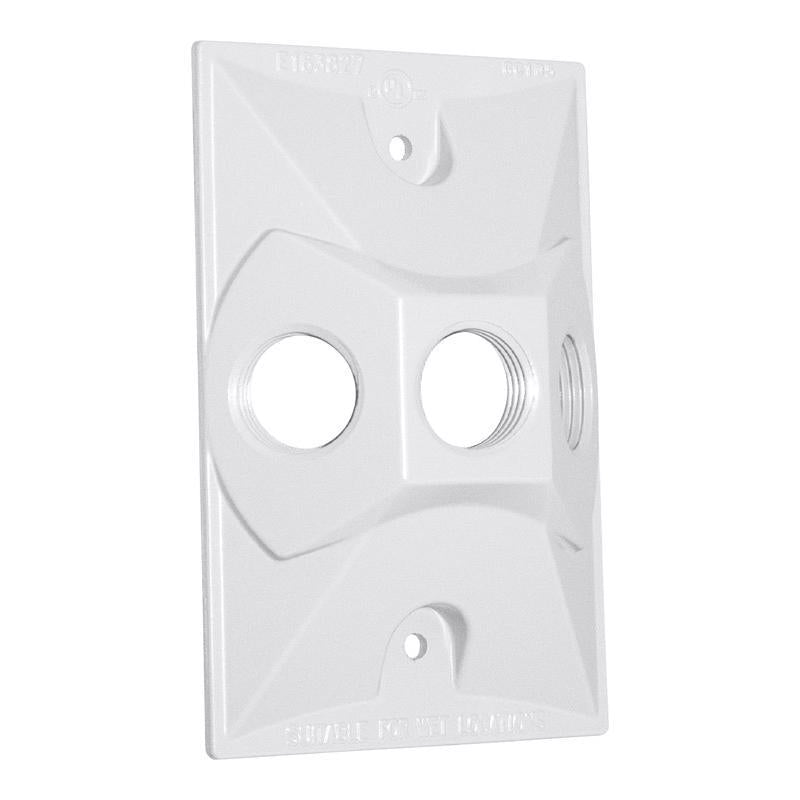 Sigma Engineered Solutions Rectangle Die-Cast Metal 1 gang 4.61 in. H X 2.85 in. W Lampholder Cover 14373WH