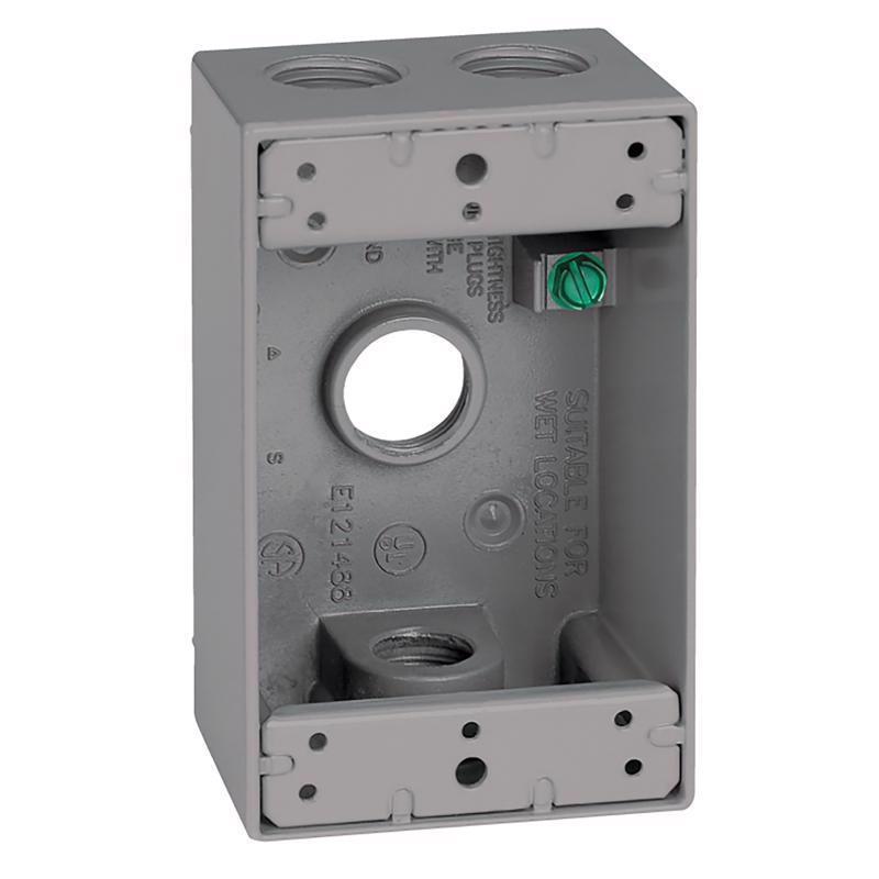 Sigma Engineered Solutions New Work 18.3 cu in Rectangle Metallic 1 gang Weatherproof Box Gray 14253