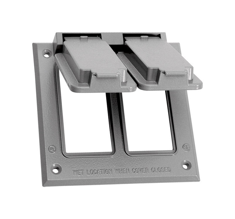 Sigma Engineered Solutions Square Die-Cast Metal 2 gang 4.54 in. H X 4.54 in. W GFCI Cover 14348